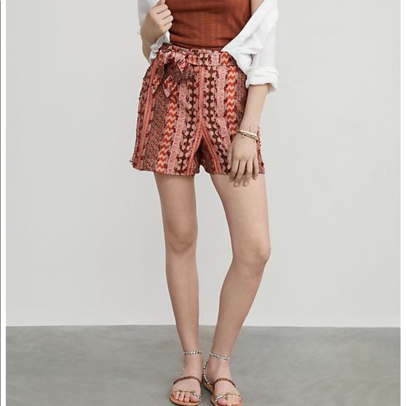 Anthropologie Eva agrando textured orange shorts - Picture 1 of 10